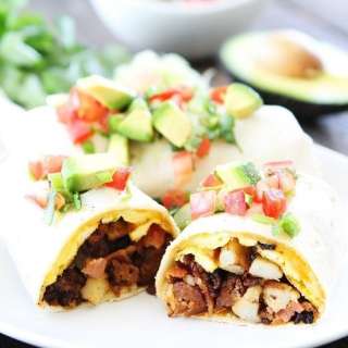 Chorizo Bacon Breakfast Burritos