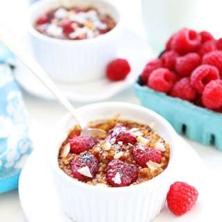 Raspberry Coconut Crème Brûlée Oatmeal
