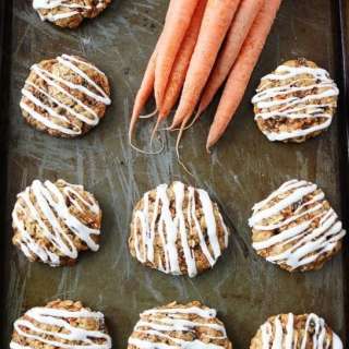 Carrot Cake Oatmeal Cookies with Cream Cheese Glaze