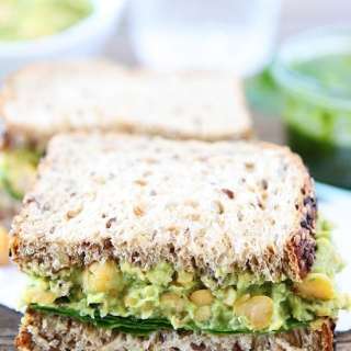 Smashed Chickpea, Avocado, and Pesto Salad Sandwich