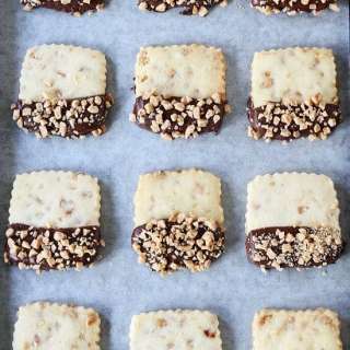 Chocolate Dipped Toffee Shortbread