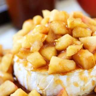 Baked Brie with Apples and Salted Caramel