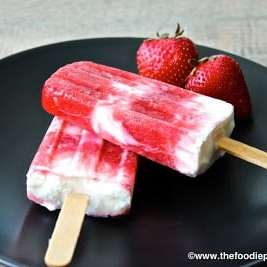 Strawberry Greek Yogurt Popsicles