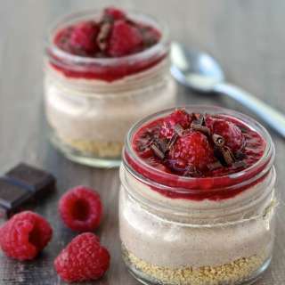 Chocolate Raspberry No-Bake Cheesecake Jars