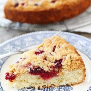 Raspberry Coconut Cake with Coconut Streusel