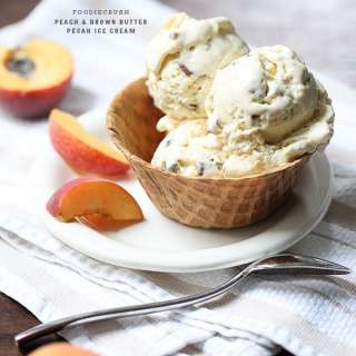 Peach and Brown Butter Pecan Ice Cream