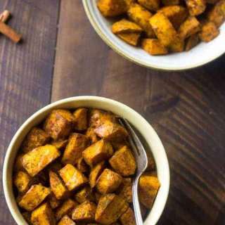 Paleo Maple Oven Roasted Sweet Potatoes in Coconut Oil