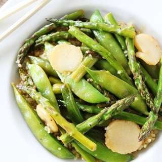 Spring Vegetable Stir Fry with Lemon Ginger Sauce