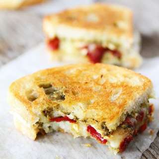 Brie, Pesto, and Sweet Pepper Grilled Cheese