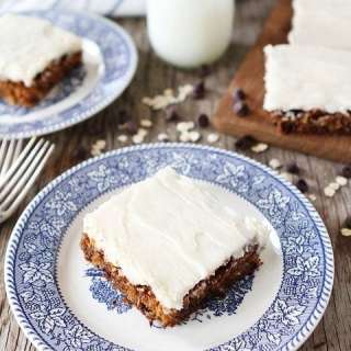 Oatmeal Chocolate Chip Cake with Cream Cheese Frosting