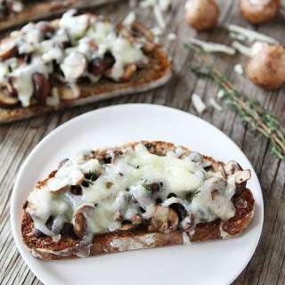Roasted Mushroom and Gruyere Toasts