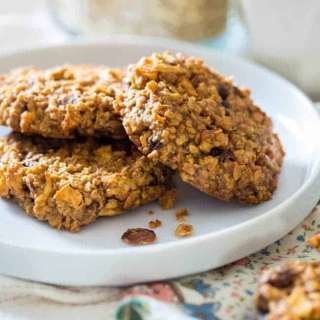 Healthy Oatmeal Apples Raisins Breakfast Cookies (Vegan, Gluten Free)