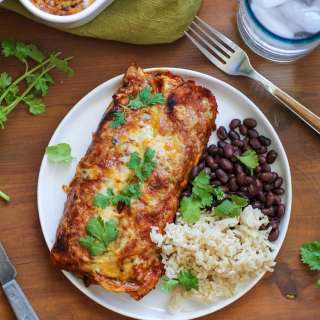 Small Batch Sweet Potato and Black Bean Enchiladas