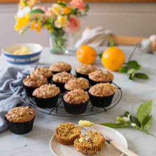 Orange & pecan muffins