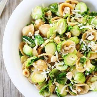 Brown Butter Brussels Sprouts Pasta with Hazelnuts
