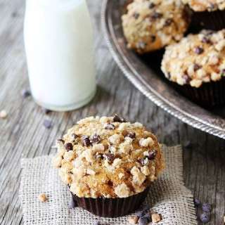 Pumpkin Toffee Chocolate Chip Muffins