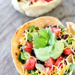 Taco Salad with Homemade Tortilla Bowls