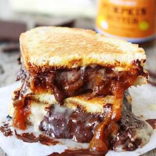 Pumpkin, Chocolate, and Brie Grilled Cheese
