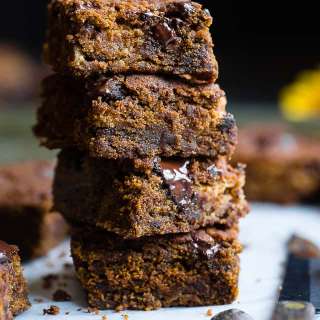 Cookie Stuffed Pumpkin Blondies