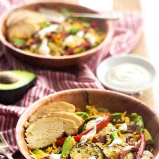 Taco Salad Recipe with Chicken and Ranch Dressing (GF, Super Simple, High protein)