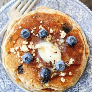 Whole Wheat Blueberry Granola Pancakes