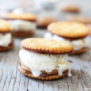 Ritz Cracker Chocolate Peanut Butter Ice Cream Sandwiches