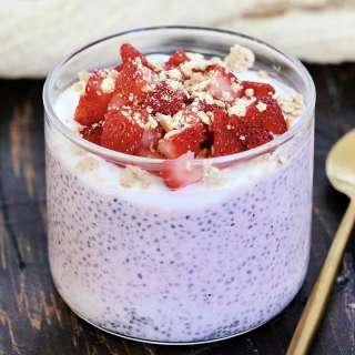 Strawberry Cheesecake Chia Pudding (High Protein)