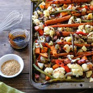 Roasted Vegetables with Garlic Ginger Glaze