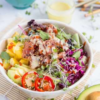 Ahi Poke Sushi Bowls with Wasabi Sauce