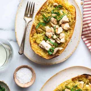 Chicken Pesto Spaghetti Squash