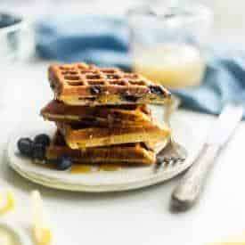 Blueberry Paleo Protein Waffles
