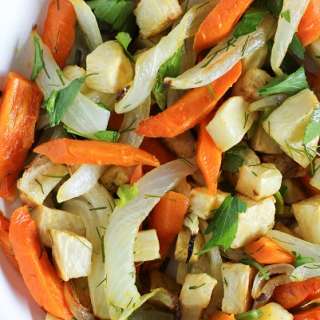Roasted Celery Root and Carrots with Parsley and Dill