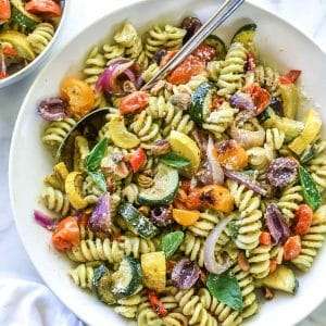 Creamy Avocado Pasta Salad with Roasted Vegetables