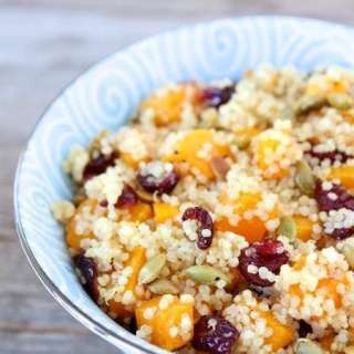 Quinoa Salad with Butternut Squash, Dried Cranberries & Pepitas