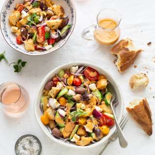Greek Panzanella salad