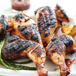 Chicken Grilled Under a Brick with Harissa Marinade