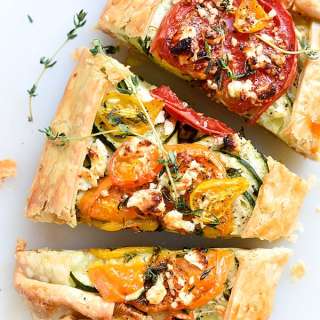 Heirloom Tomato, Zucchini, Caramelized Onion and Feta Galette