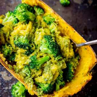 Spaghetti Squash with Roasted Pecan Pesto