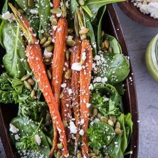 Roasted Carrot Spinach Salad