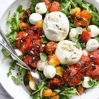 Roasted Tomato and Burrata Caprese Salad
