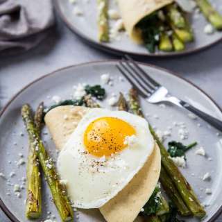 Savory Paleo Crepes with Roasted Asparagus