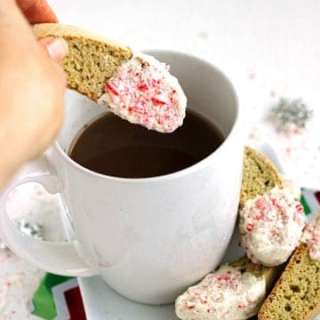 White Chocolate Biscotti Recipe with Crushed Candy Canes (Whole Wheat, Low Calorie/Fat & Zero Butter)