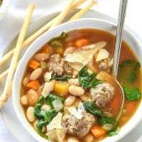 Slow Cooker Tuscan White Bean Soup with Sausage