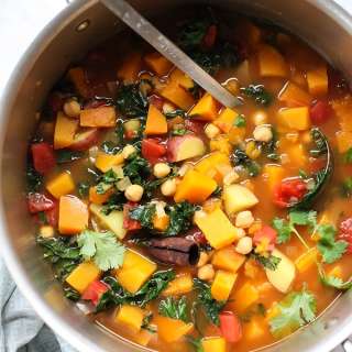 Moroccan Soup with Kale and Chickpeas