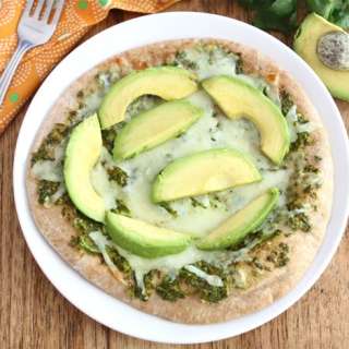 Avocado Pita Pizza with Cilantro Sauce