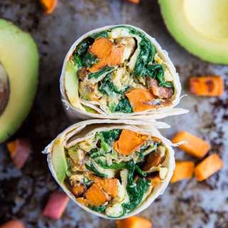Roasted Vegetable and Avocado Breakfast Burrito
