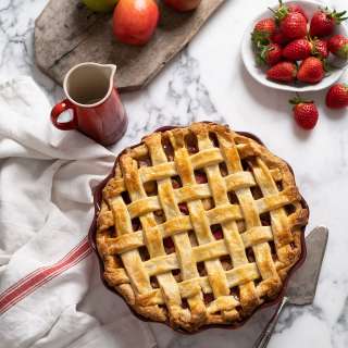 Apple and strawberry pie