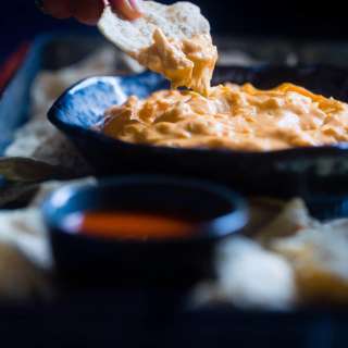 Crockpot Healthy Buffalo Chicken Dip with Cauliflower