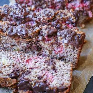 Paleo Raspberry Chocolate Chunk Banana Bread