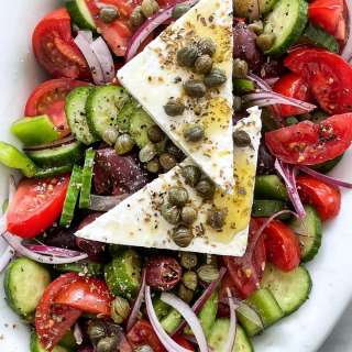 Horiatiki Greek Salad (Traditional Farmer's Greek Salad)